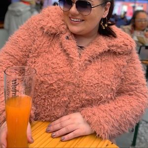 Forever 21 fuzzy pink jacket